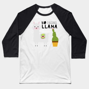 No Drama Llama Cute Succulents Cactus Baseball T-Shirt